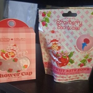 Strawberry Shortcake Pink Twist Bath Bomb - Strawberry Scented